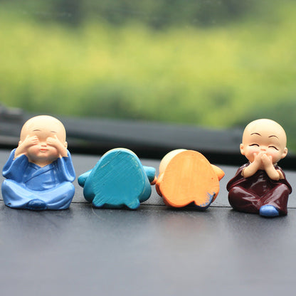 Four Small Monk Zen Showpieces