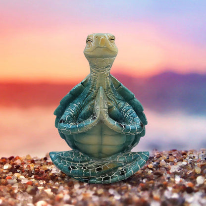 Good Luck Peaceful Yoga Sea Turtle Sculpture