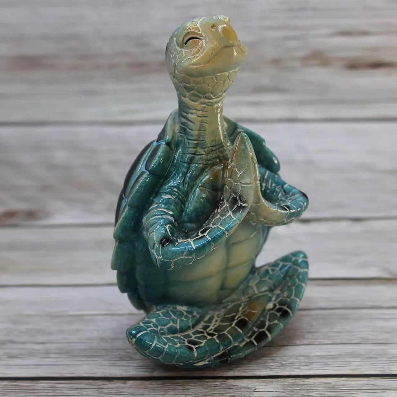 Good Luck Peaceful Yoga Sea Turtle Sculpture