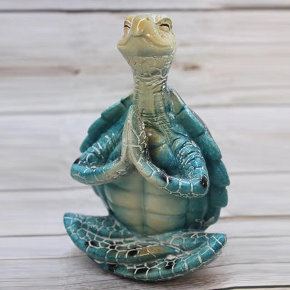 Good Luck Peaceful Yoga Sea Turtle Sculpture